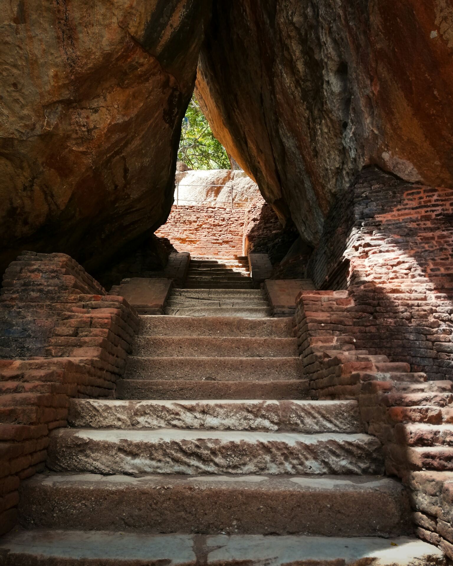Ancient stone steps at Sigiriya Rock Fortress