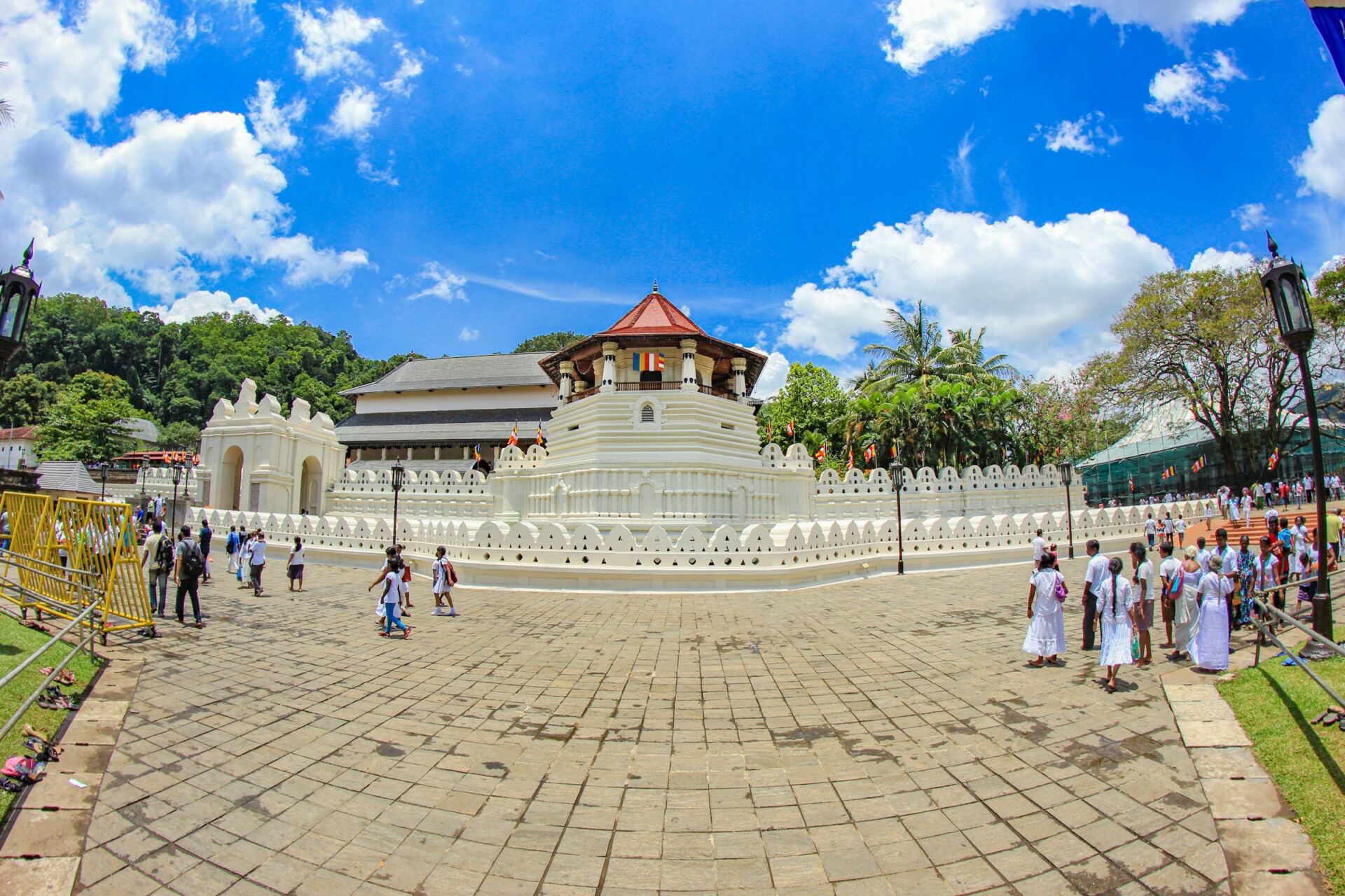 Evening atmosphere around the Temple of the Tooth in Kandy